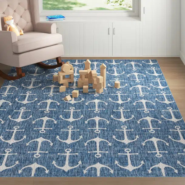 Glidden Blue Indoor/Outdoor Rug | Wayfair North America