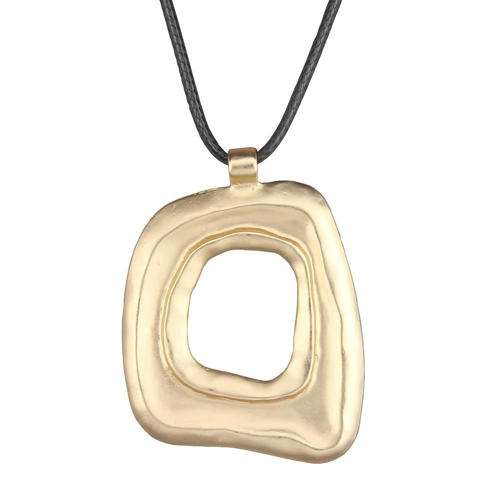 JAOYU Bohemian Necklaces for Women Leather Necklace Wood Pendant Choker Long Brown Necklace Chunk... | Amazon (US)