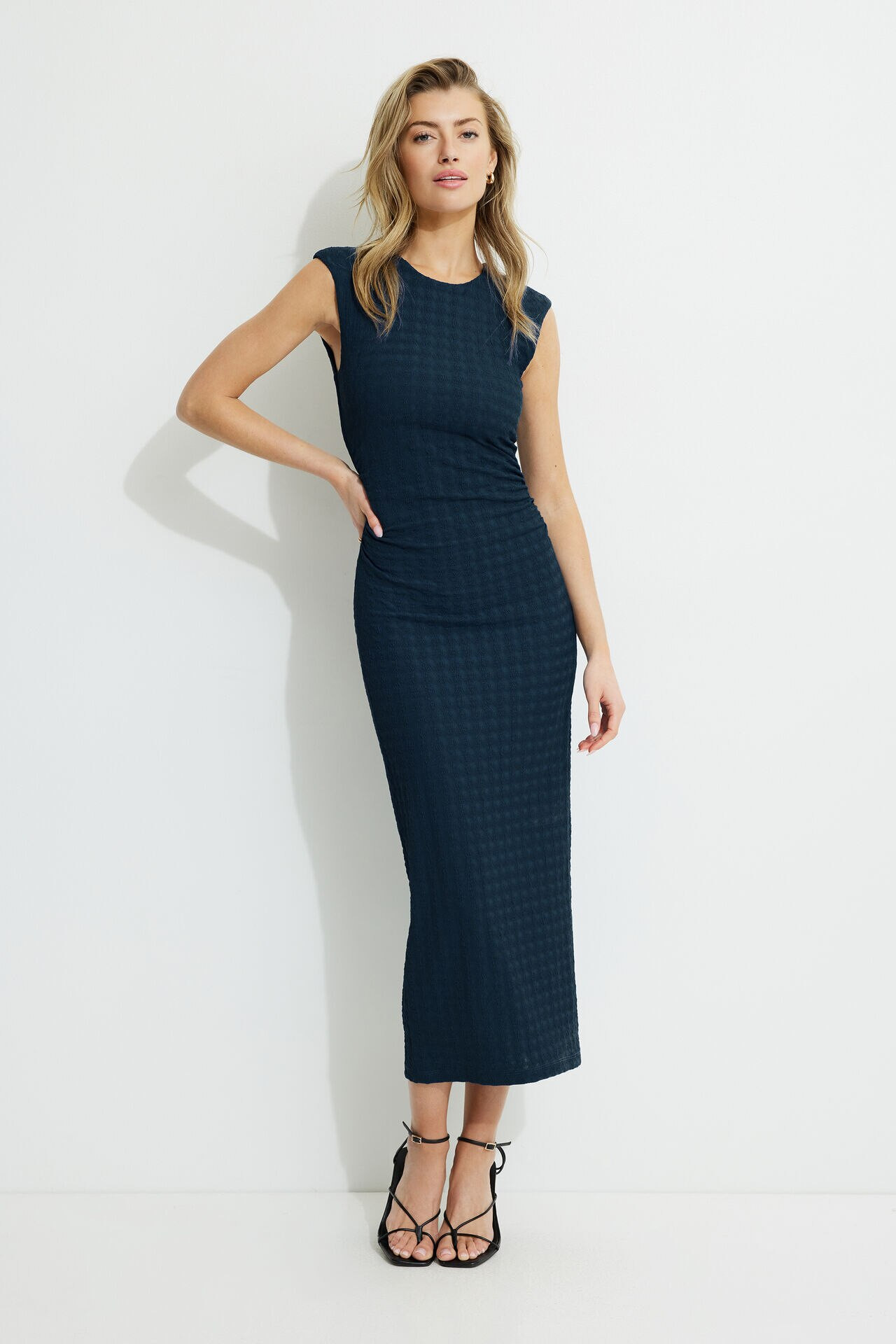 Textured Crewneck Maxi Dress | Dynamite Clothing