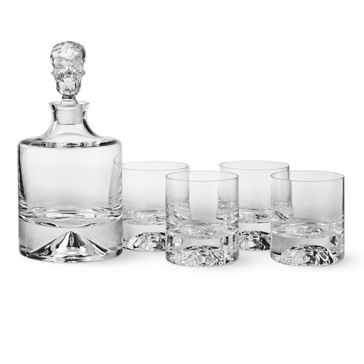 Shade Skull Decanter &amp; Double Old-Fashioned Glasses, Set of 4 | Williams-Sonoma