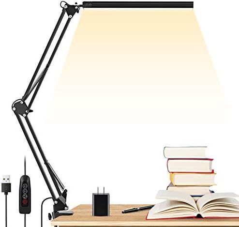 LED Desk Lamp, ENOCH 14W Eye-Caring Metal Swing Arm Desk Lamp with Clamp, 3 Modes, 30 Brightness ... | Amazon (US)
