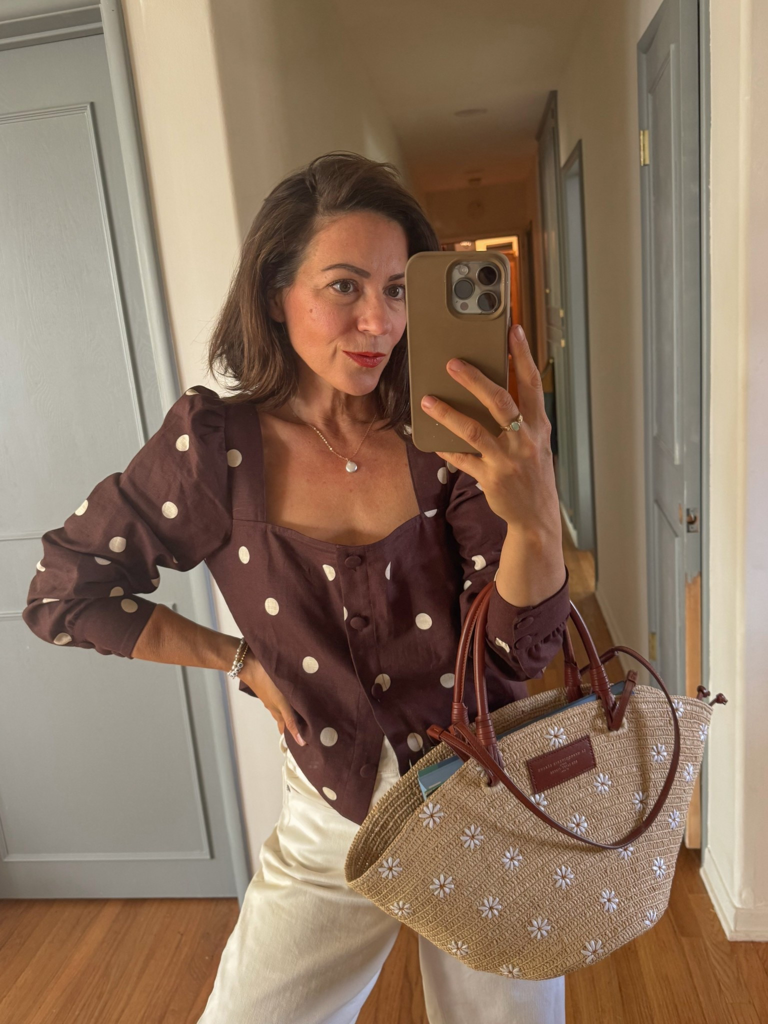 New polka dot blouse from Sézane. Got a 38 because I was afraid it would be too tight (lately I’m leaning to buy my clothes one size up, to be more comfortable and I don’t like them so tight anymore) but could easily go here with a 36 or 34. 

Love a polka dot print, it always looks chic with a touch of classic style.

Blouse: Sezane
Jeans: Everlane
Bag: Sezane
Necklace: Magbee Designs 



#LTKeurope #LTKsummer #LTKstyletip