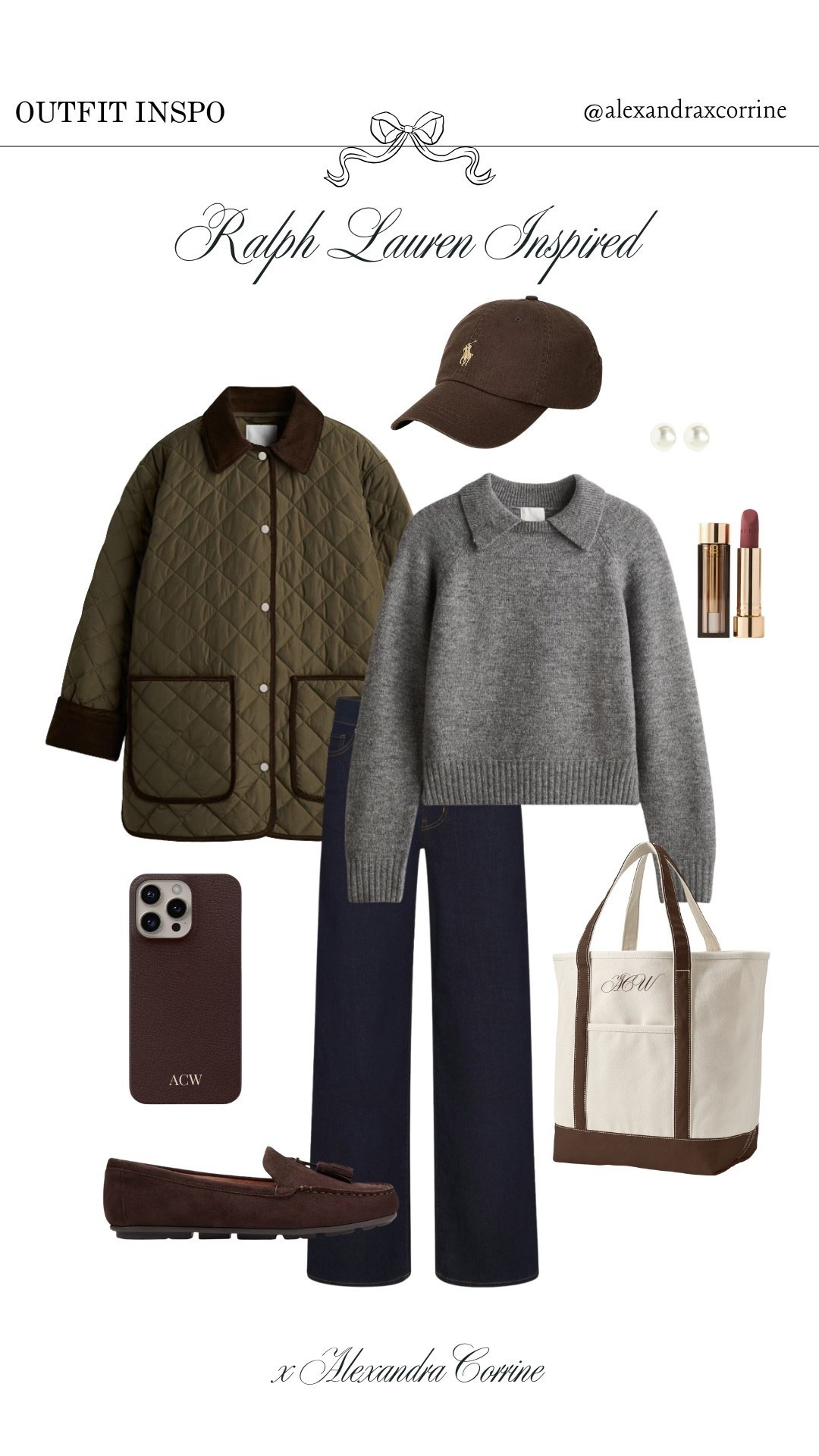 Ralph Lauren inspired outfit 🤎🍂

Fall outfit inspo, outfit ideas, ootd, Ralph Lauren, Nancy Meyers, preppy chic fall style, chocolate brown, jacket, loafers, boat totee

#LTKSeasonal #LTKStyleTip