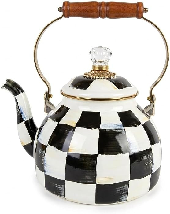 Checkered Tea Kettle for Checkered Kitchen Decor - Black and White Tea Kettle for Stovetop - Styl... | Amazon (US)