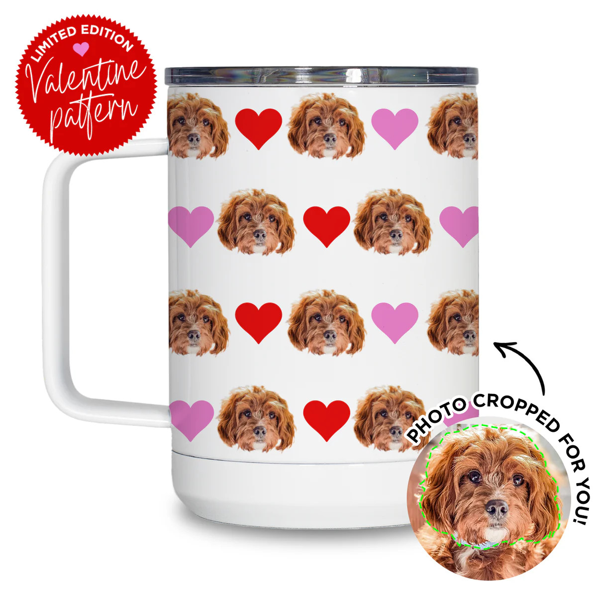 Personalized Heart Pet Travel Mug | Type League Press