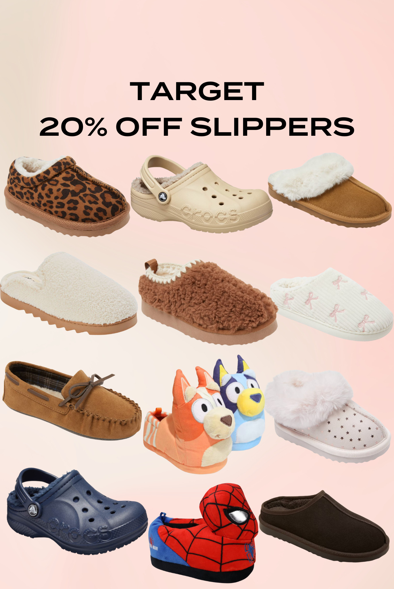 Comfy season just got better 🩷 Target has 20% off slippers for the whole family — from cozy classics to cute character pairs! Perfect time to grab a pair (or two!) before the holidays. 

 #LTKSaleAlert #LTKStyleTip #LTKFamily