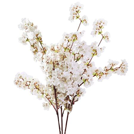 Sunm boutique Silk Cherry Blossom Branches, Artificial Cherry Blossom Tree Stems Faux Cherry Flow... | Amazon (US)