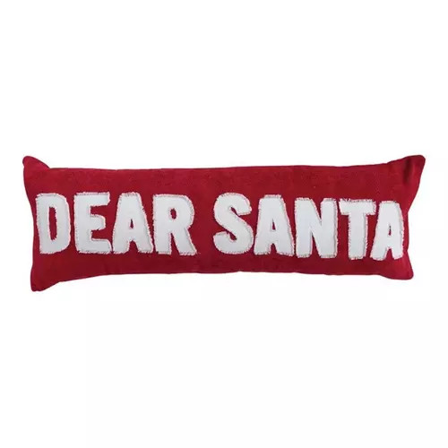 Creative Co-Op Woven Cotton Lumbar Pillow with Appliqued "Dear Santa" | Scheels Sports