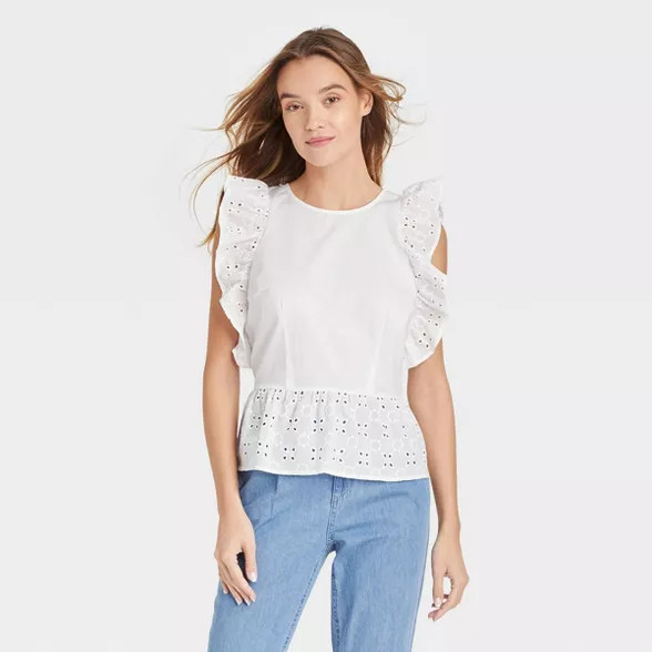 Women's Eyelet Tank Top - Who What Wear™ | Target