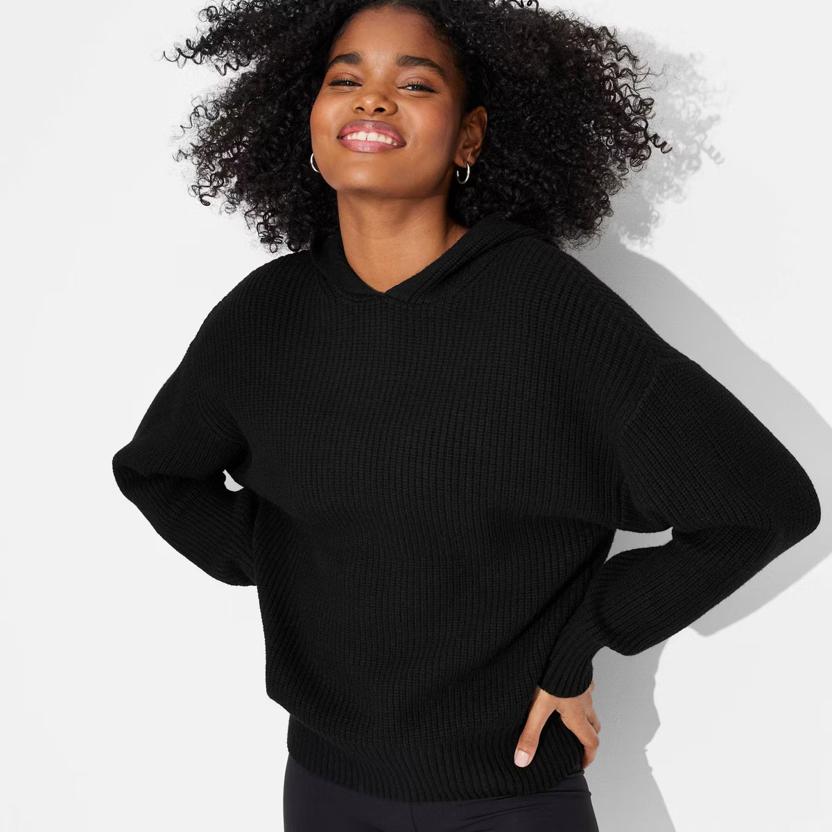 Women's Oversized Ribbed Hoodie Pullover Sweater - Wild Fable™ | Target