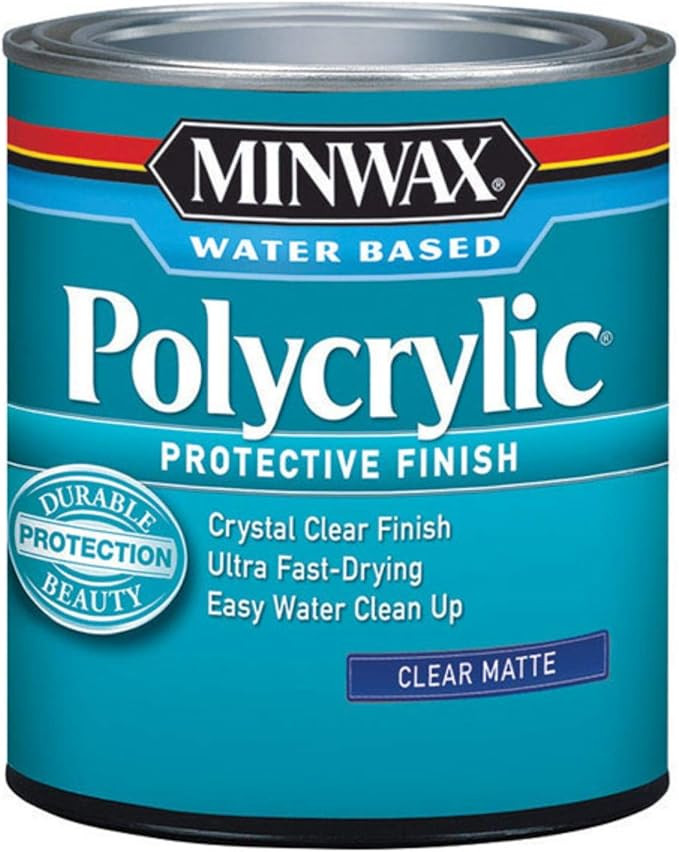 Minwax 222224444 Polycrylic Protective Wood Finish, Clear Matte, ½ Pint | Amazon (US)