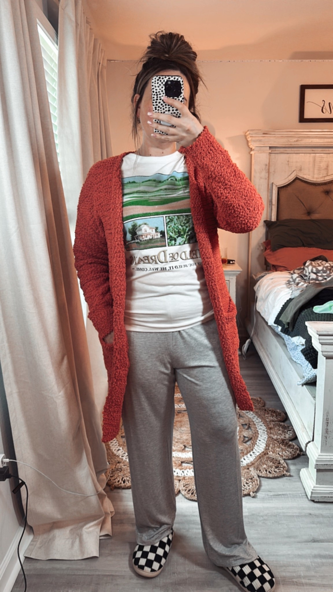 Lazy Rainy Day OTTD 

I’m wearing a mens medium in the graphic tee, a xxl in the sleep pants, a large in the cardigan… but I wish I would have sized up to an xl, the slippers are true to size 🖤

Causal wear, lounge wear, comfy cozy outfit 

#LTKFindsUnder50 #LTKMidsize #LTKStyleTip