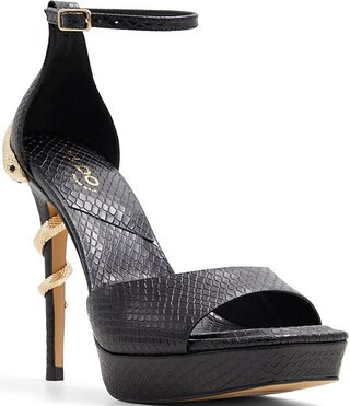 Medusa Snake Print Leather Ankle Strap Novelty Heel Dress Sandals | Dillard's