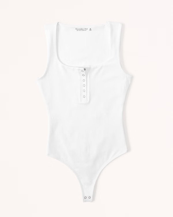 Women's Cotton Seamless Fabric Henley Bodysuit | Women's Clearance | Abercrombie.com | Abercrombie & Fitch (US)