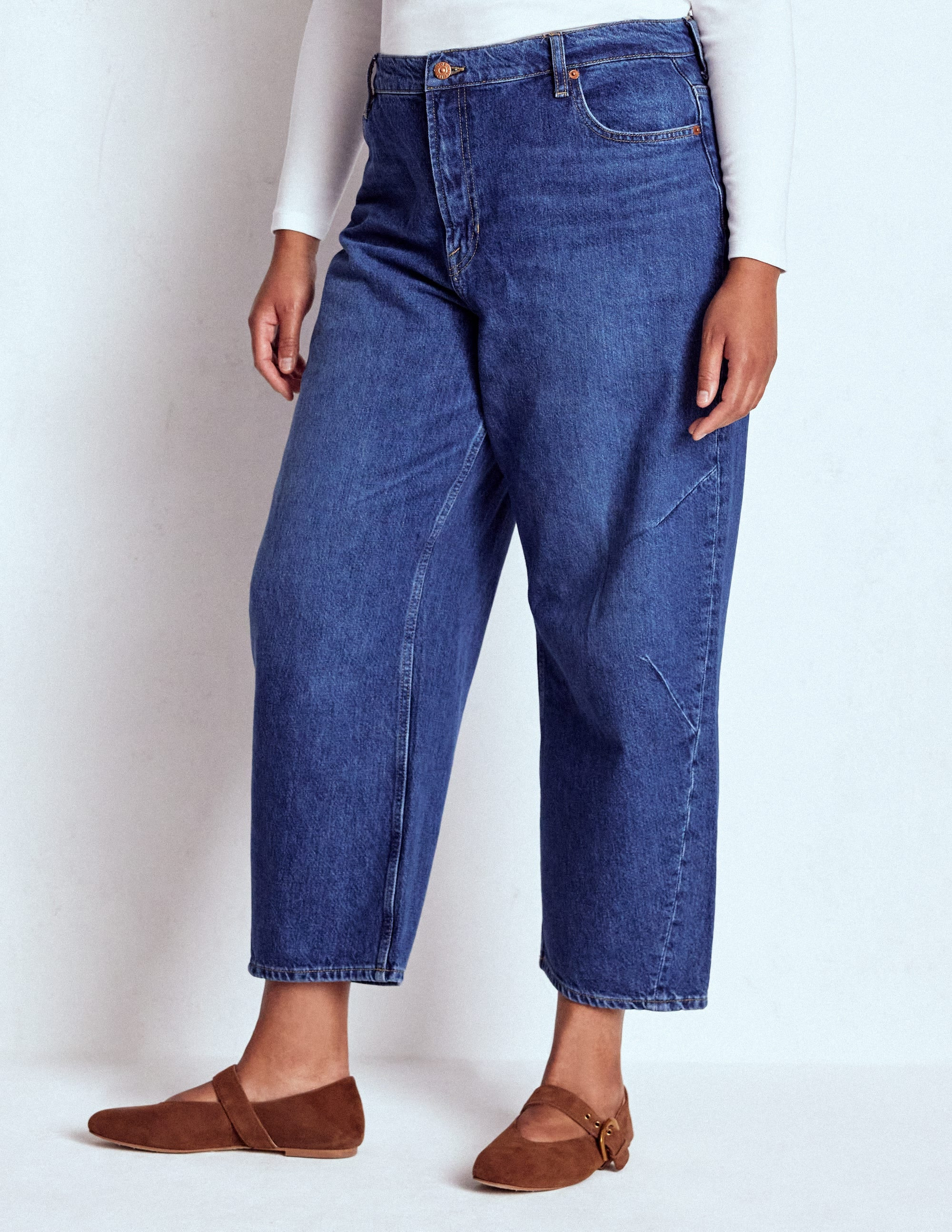 Barrel Leg Jeans-Mid Vintage | Boden UK