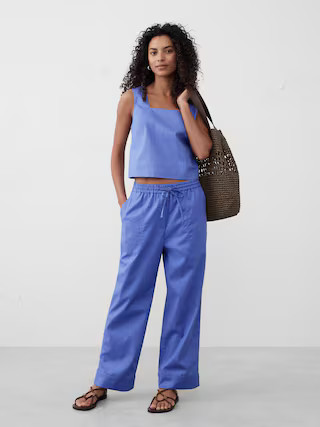 Linen-Blend Square-Neck Top | Banana Republic Factory