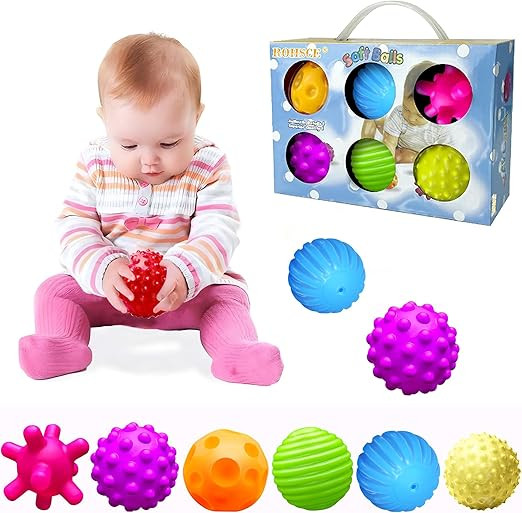 Baby Textured Multi Sensory Toys Massage Ball Gift Set BPA Free for Toddlers 1-3 Soft Balls Monte... | Amazon (US)