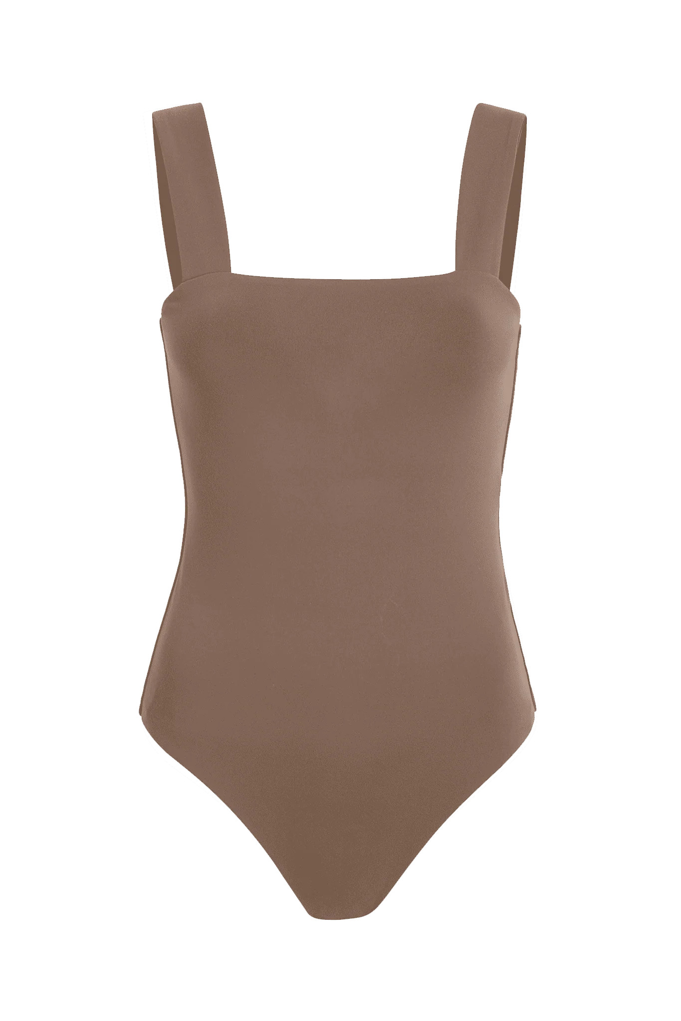 Square Neck Tank Bodysuit | Mocha | Nuuds US