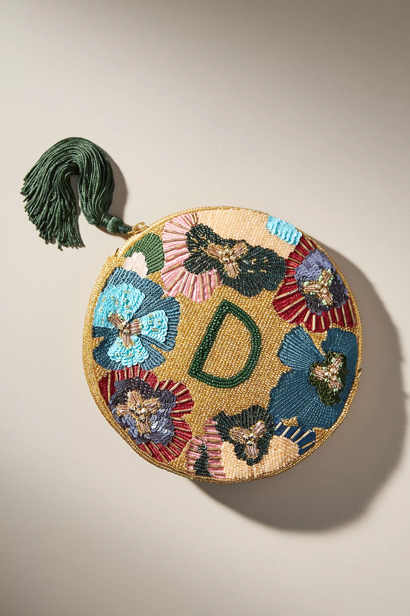 Holiday Monogram Embellished Pouch | Anthropologie (US)