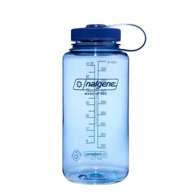 Nalgene 32 fl oz Plastic Wide Mouth Water Bottle - Baby Blue: Portable Drinkware, Recycled Content | Target