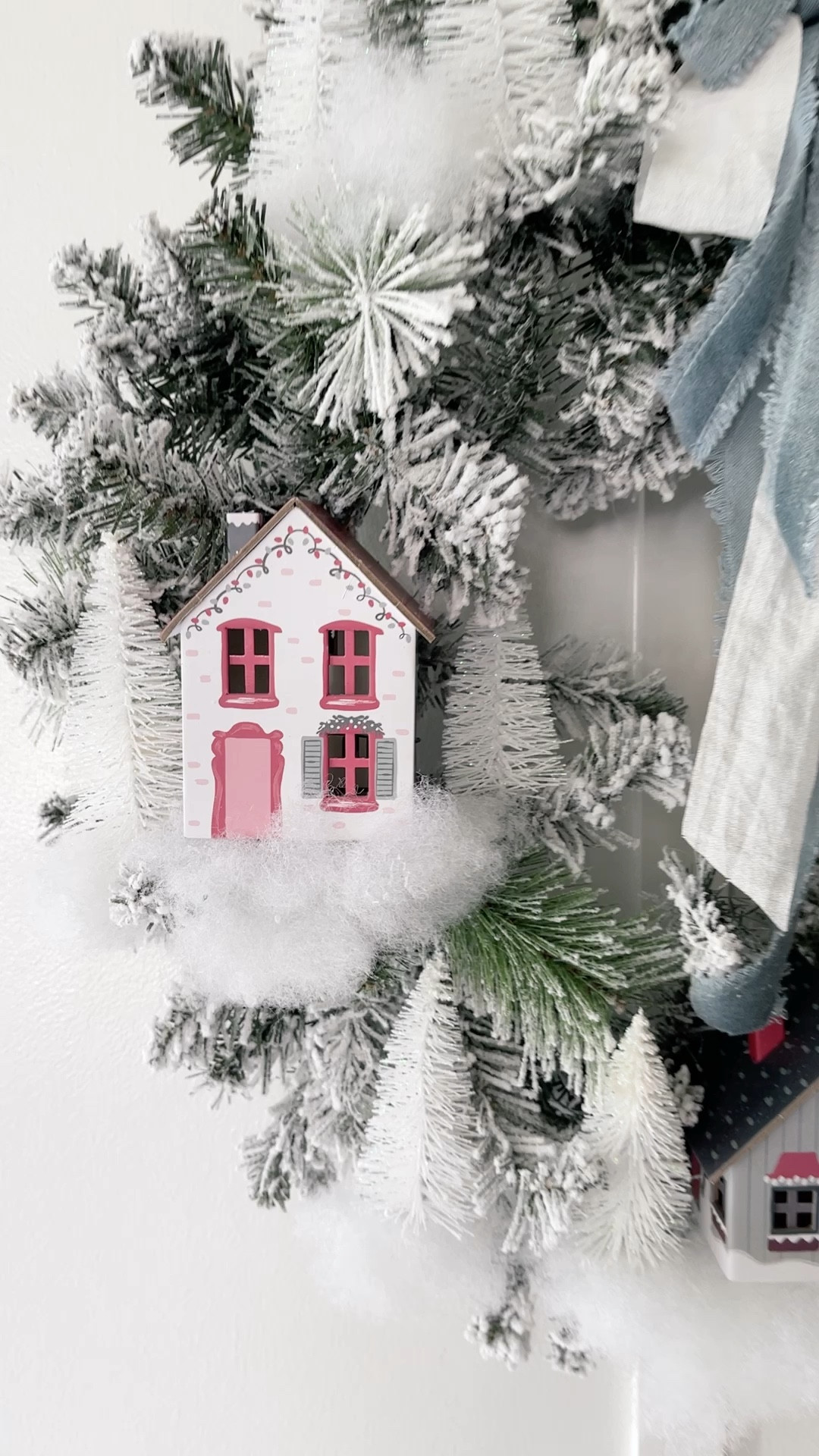 Christmas Village wreath DIY.  Anthropologie dupe.  

#LTKHoliday #LTKhome