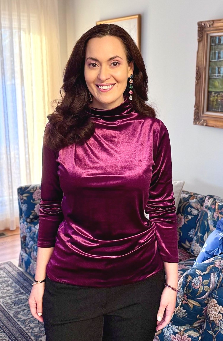 Holiday outfit - loving  the rich plum color of this velvet fitted turtleneck top 

#LTKSaleAlert #LTKOver40 #LTKHoliday