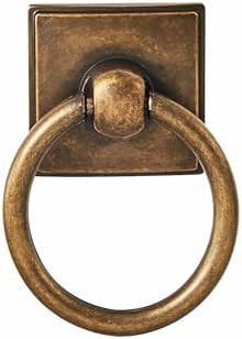 khtumeware 10-Pack 1.9 Inch Ring Cabinet Knobs - Vintage Antique Brass Backplate for Drawer knobs... | Amazon (US)