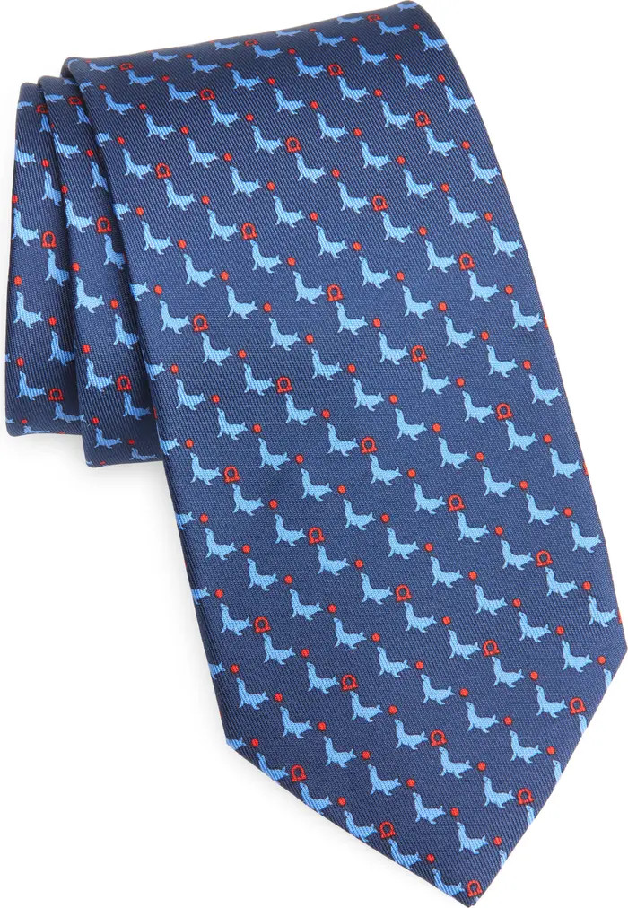 FERRAGAMO Seal Print Silk Tie | Nordstrom | Nordstrom