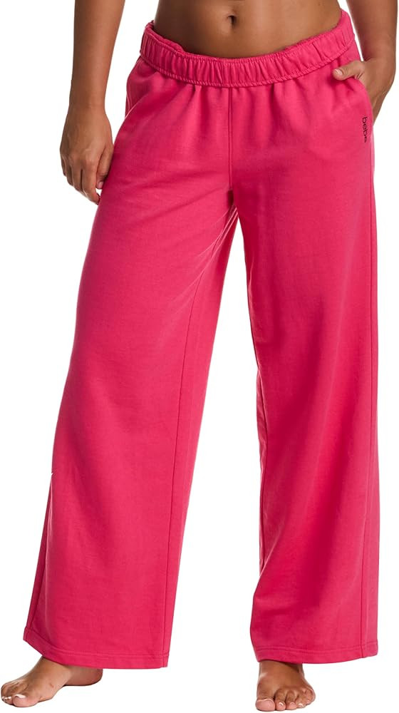 bebe Jogger or Wide Leg Sweatpants for Women, French Terry Baggy Sweatpants with Pockets, Womens ... | Amazon (US)