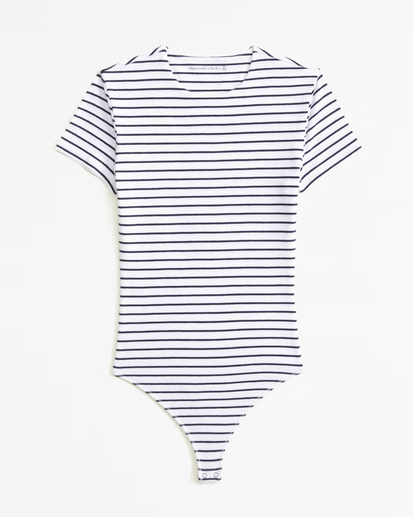 Cotton-Blend Seamless Fabric Tee Bodysuit | Abercrombie & Fitch (US)