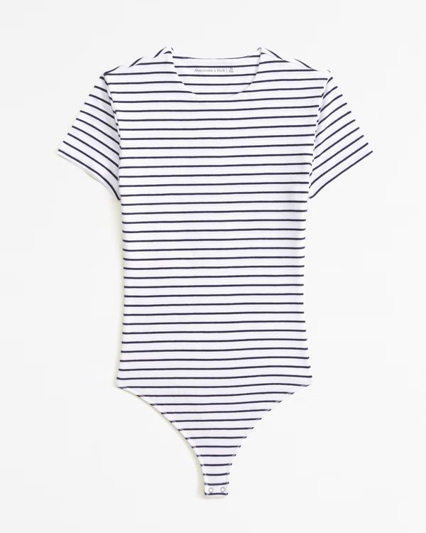 Women's Cotton-Blend Seamless Fabric Tee Bodysuit | Women's Clearance | Abercrombie.com | Abercrombie & Fitch (US)