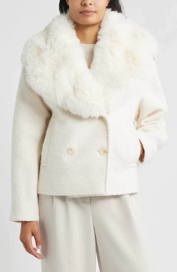 Peacoat with Removable Faux Fur Collar | Nordstrom