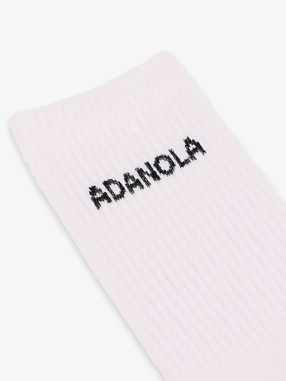 Pack of three logo-embroidered stretch-cotton blend socks | Selfridges