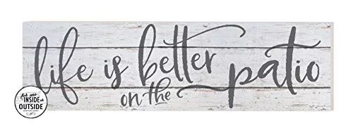 Kindred Hearts Indoor/Outdoor Sign, Life is Better on Patio, White Background, 35" x 10", Multi | Walmart (US)