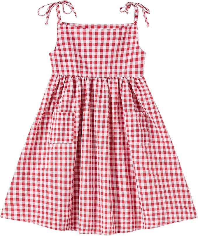 Niyage Toddler Dress Sleeveless Kids Casual Party Dresses Girls Cotton Tie Strap Bow Casual Boho ... | Amazon (US)