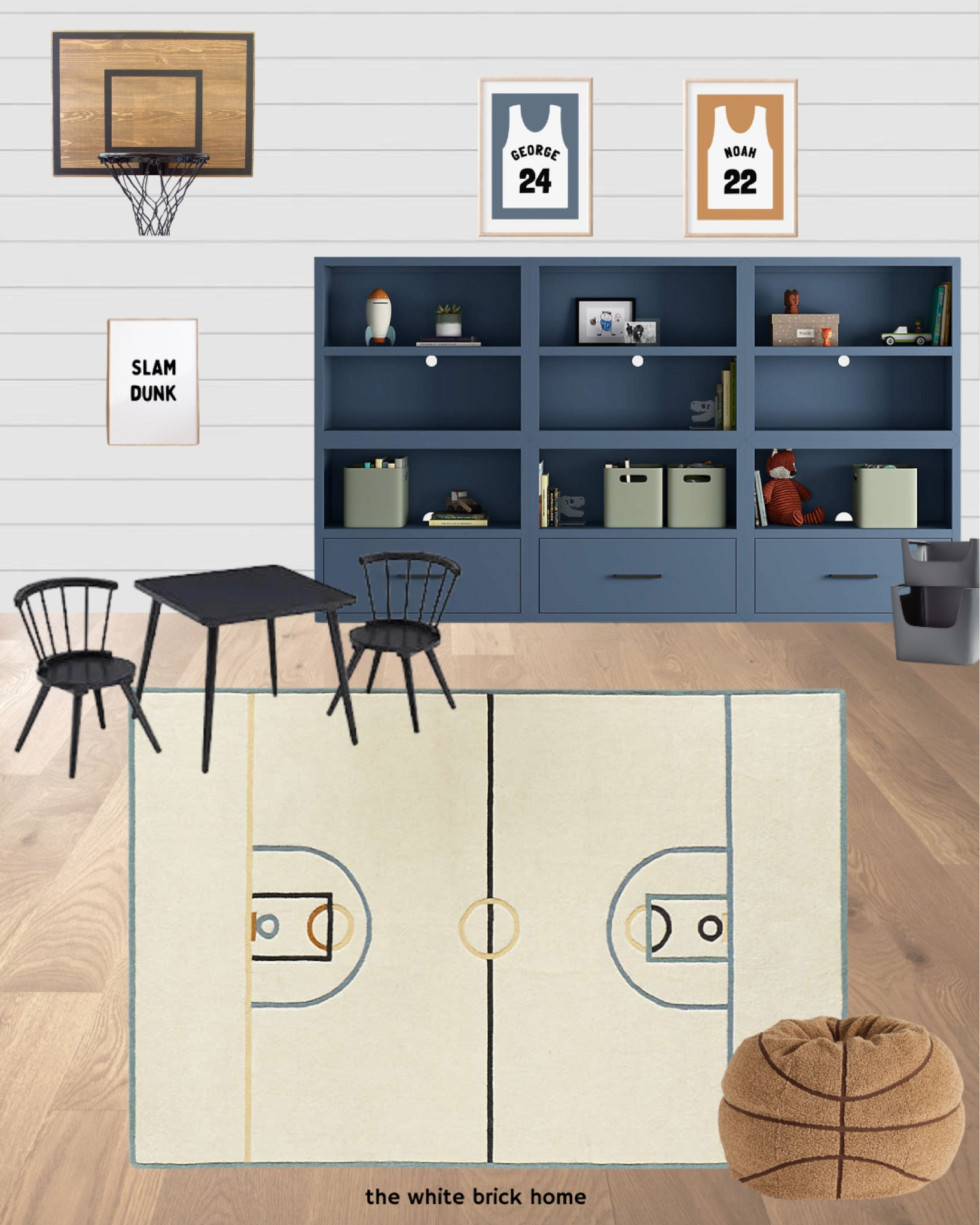Such a cute playroom for a little sports lover 🖤 this rug would also look great in a bedroom, too! 

Playroom, playroom rug, basketball, boys room, boys playroom, boys bedroom, boys room, wall basketball hoop, toy storage, kids room storage, play table, playroom, sports wall art, boys room wall art, boys room decor, boys room storage, sports, basketball wall art. 

#LTKhome #LTKfamily #LTKkids