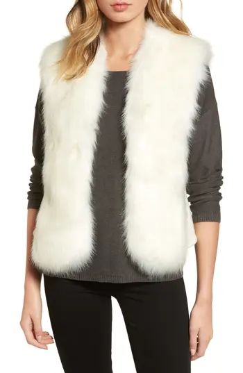 Women's Love Token Faux Fur Knit Vest, Size X-Small - Ivory | Nordstrom