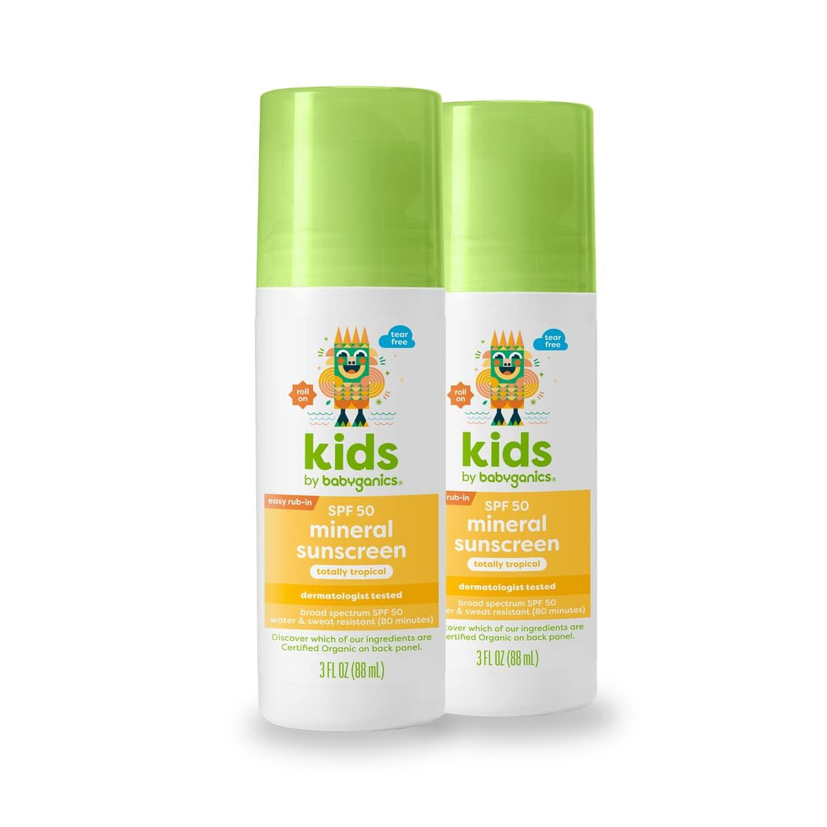 Babyganics Mineral Sunscreen SPF 50 Octinoxate & Oxybenzone Free, 2 Pack | Amazon (US)