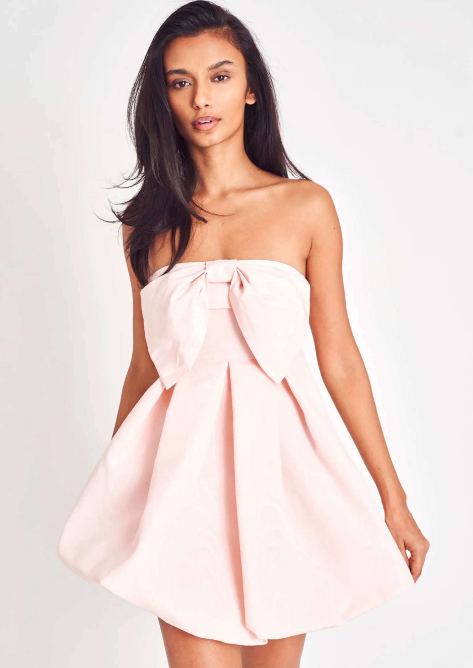 Bow bliss Kerrigan Dress is the perfect pink bridal shower dress for brides looking for fun and pretty look! It’s the perfect wedding shower dress for brides that are the life of every party, this epic, strapless mini stuns in a silky, moire fabric embossed with an oversized romantic bow at center front that sits above a playful, 80’s-inspired bubble skirt. The skirt features a mesh beneath for support. Grab it now brides-to-be! #bridalshowerdress #whitedress #pinkdress #bridetobe #weddingshower #planawedding #pinkshowerdress #bridetobe #2023wedding #instabride #pinkdress #pinkminidress {these are affiliate links and I make commissions from purchases)! 

#LTKstyletip #LTKwedding #LTKFind