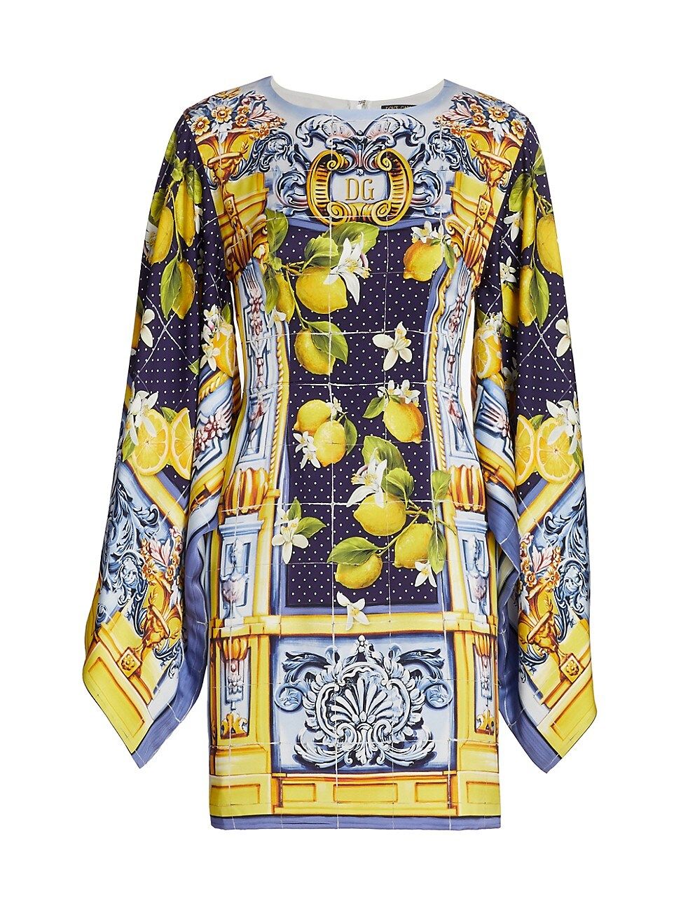 DOLCE & GABBANA Azulejos Long Sleeve Mini Dress | Saks Fifth Avenue