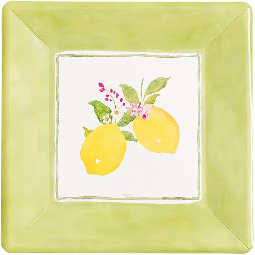 Caspari Limoncello Square Salad & Dessert Plates - 16 Per Package | Amazon (US)
