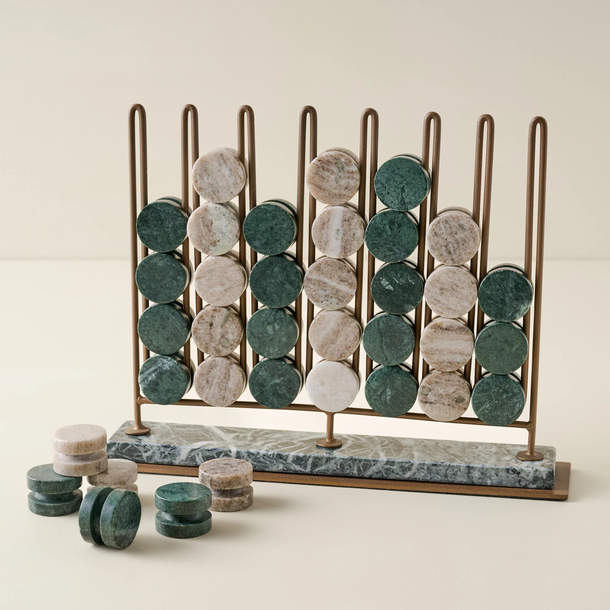 Green Marble Four In-a-Row Decorative Game | Magnolia
