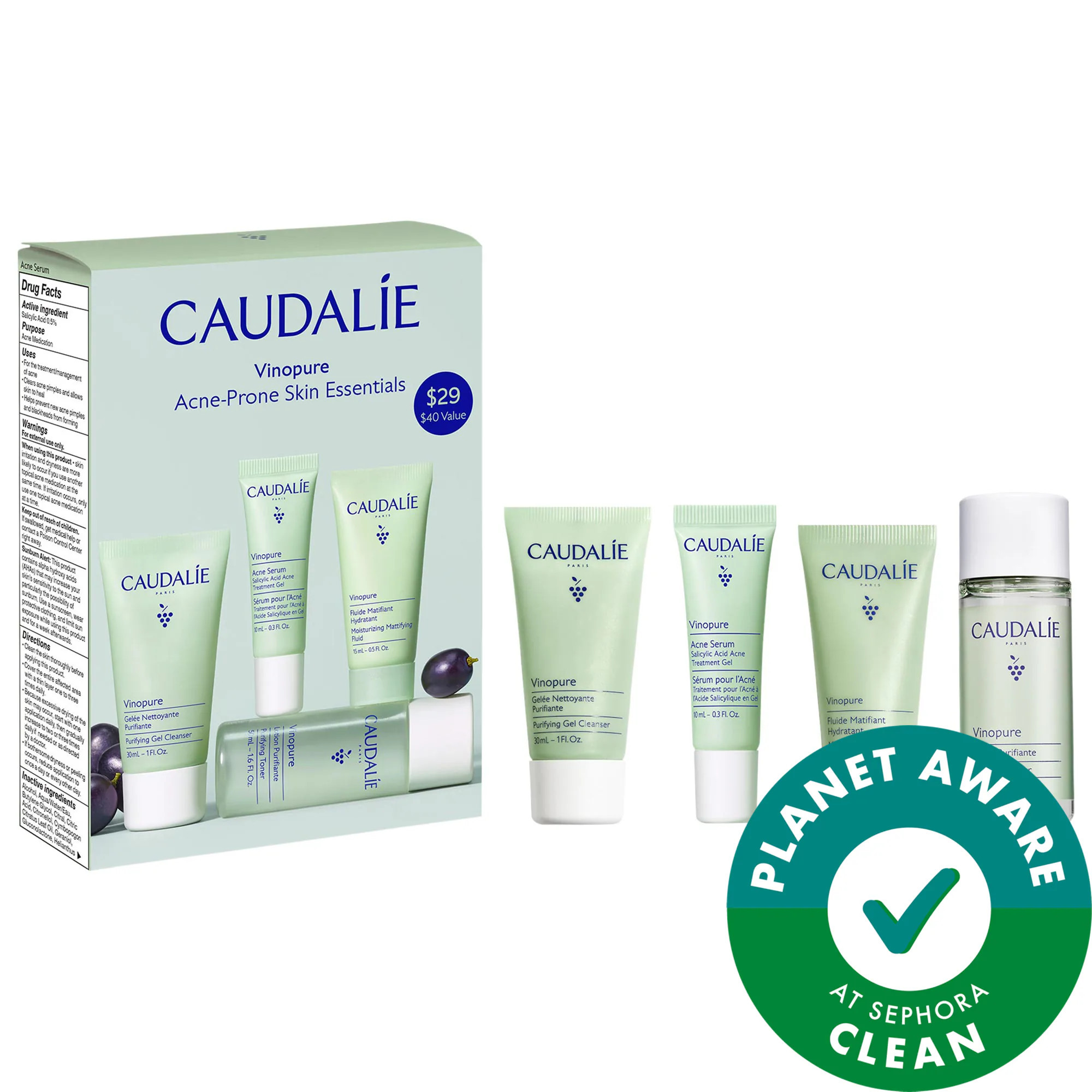 Caudalie Vinopure Acne-Prone Skin Essentials | Sephora (US)