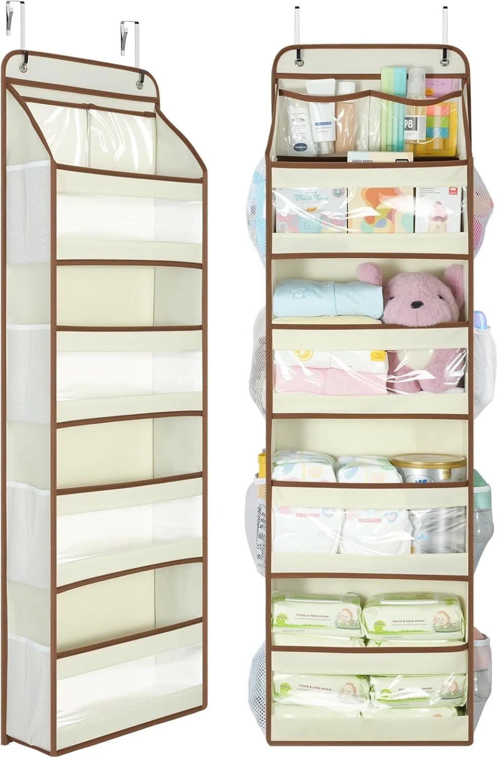 LAZYSPIN Over The Door Hanging Organizer 1 Pack, Beige - Walmart.com | Walmart (US)