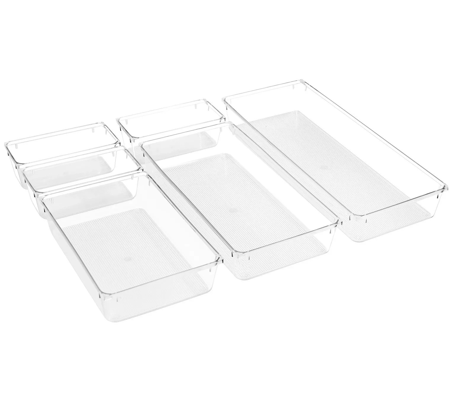 Sorbus 6 Piece Plastic Drawer Organizer Set | QVC