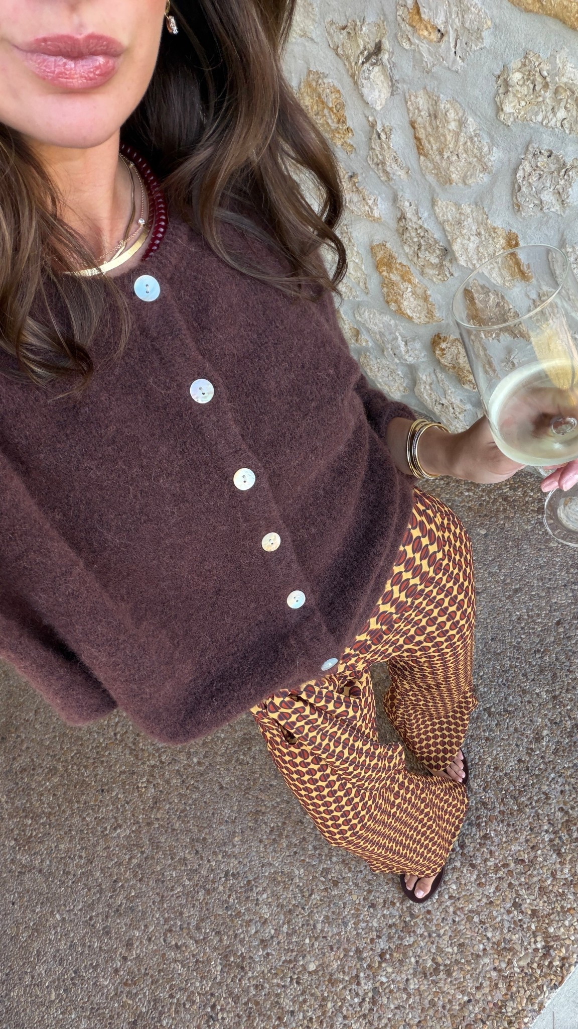 To dinner! XS bottoms (had to hem) and small sweater color is cafe chine