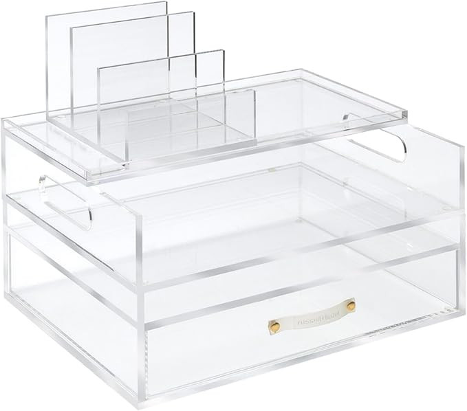 russell+hazel Acrylic Medium Solution Set, Clear and Gold-Toned Hardware, 14" x 14" x 14" | Amazon (US)