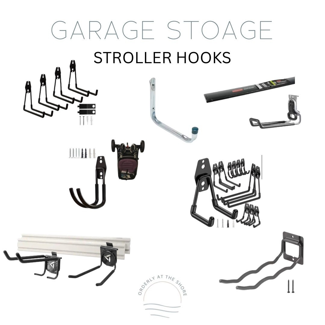 Use your garage wall space to hang the stroller! Just make sure to fold your stroller test measure first

#LTKmomlife #LTKActive #LTKHome