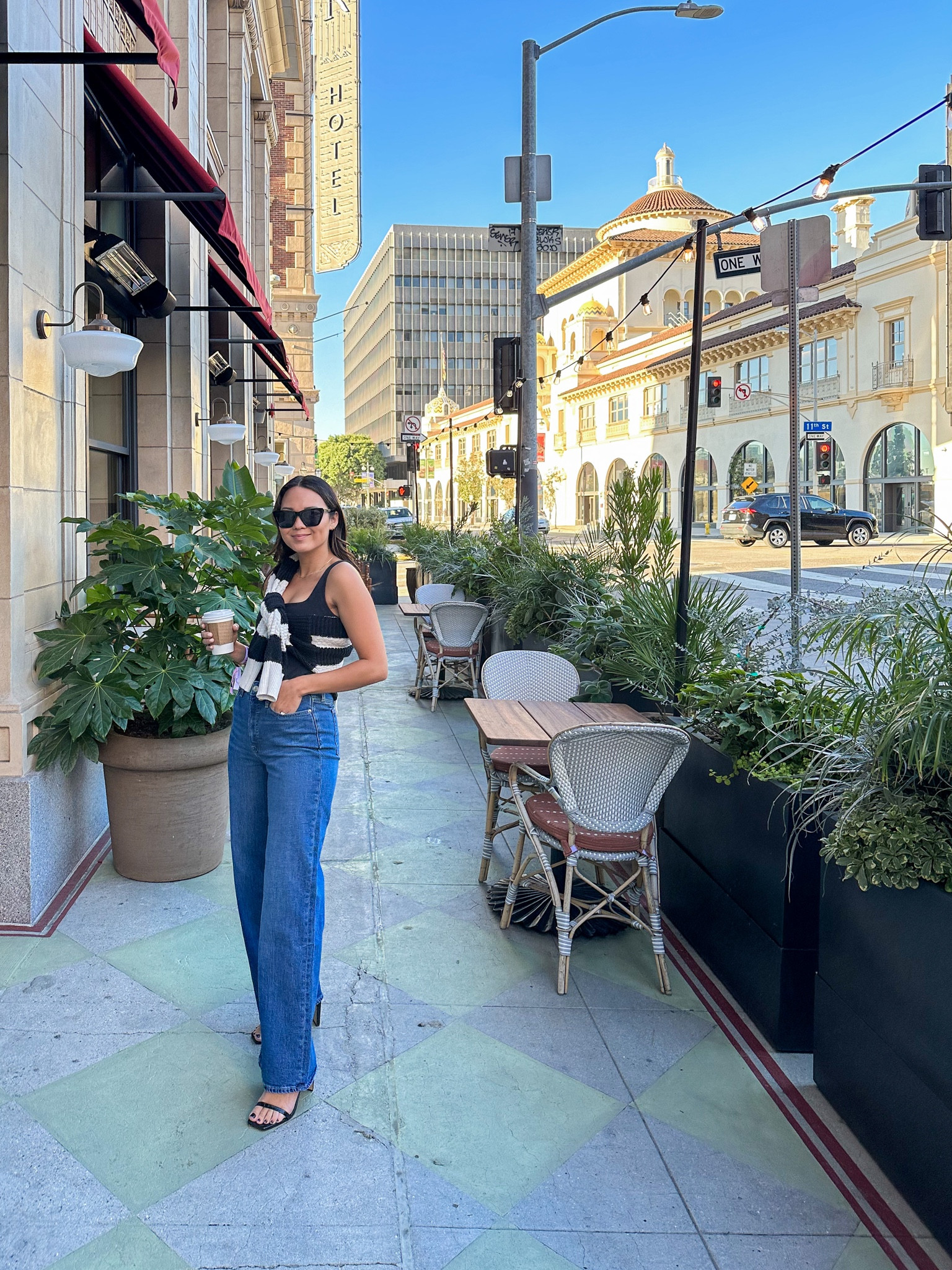 Casual OOTD. Amazon Heels, wide leg jeans, rings, earrings, sweater, sunglasses and more! 