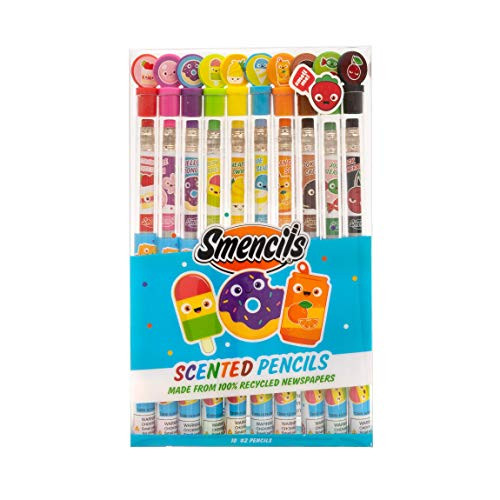 Smencils - Scented Graphite HB #2 Pencils made from Recycled Newspapers, 10 Count, Gifts for Kids, S | Amazon (US)
